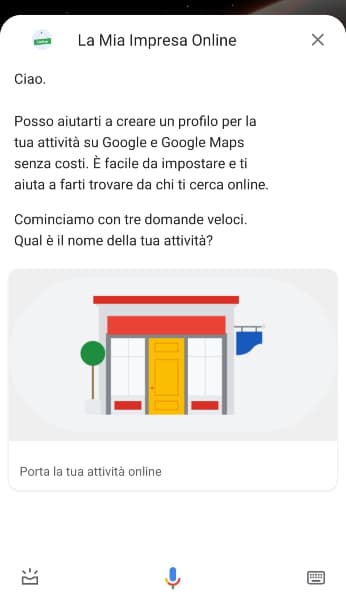 Un esempio di interazione con la Google Action