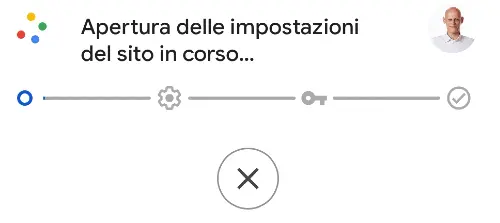 Apertura della pagina delle impostazioni utente da parte di Google Assistant