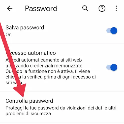 Il controllo delle password di Google Chrome