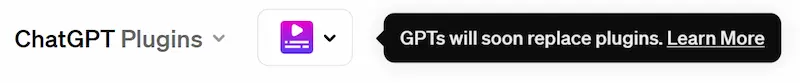 I plugin di ChatGPT non sono più disponibili a favore dei GPTs