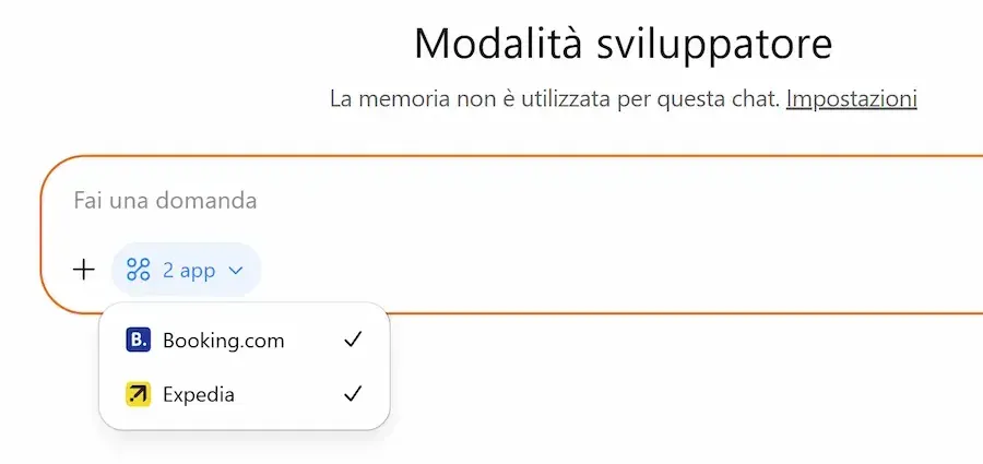 L'attivazione delle App su ChatGPT
